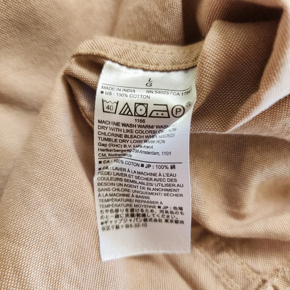 Banana Republic Factory Mens Oxford Slim Fit Button Down Shirt‎ Size Large Tan